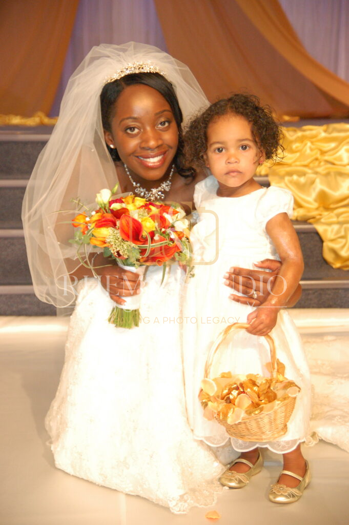 bride and little brides in colours
