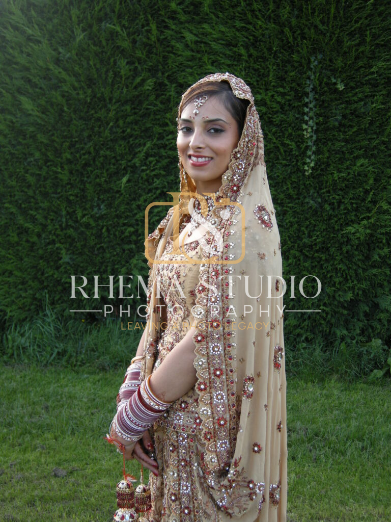 lovely sikh bride at the wedding reception